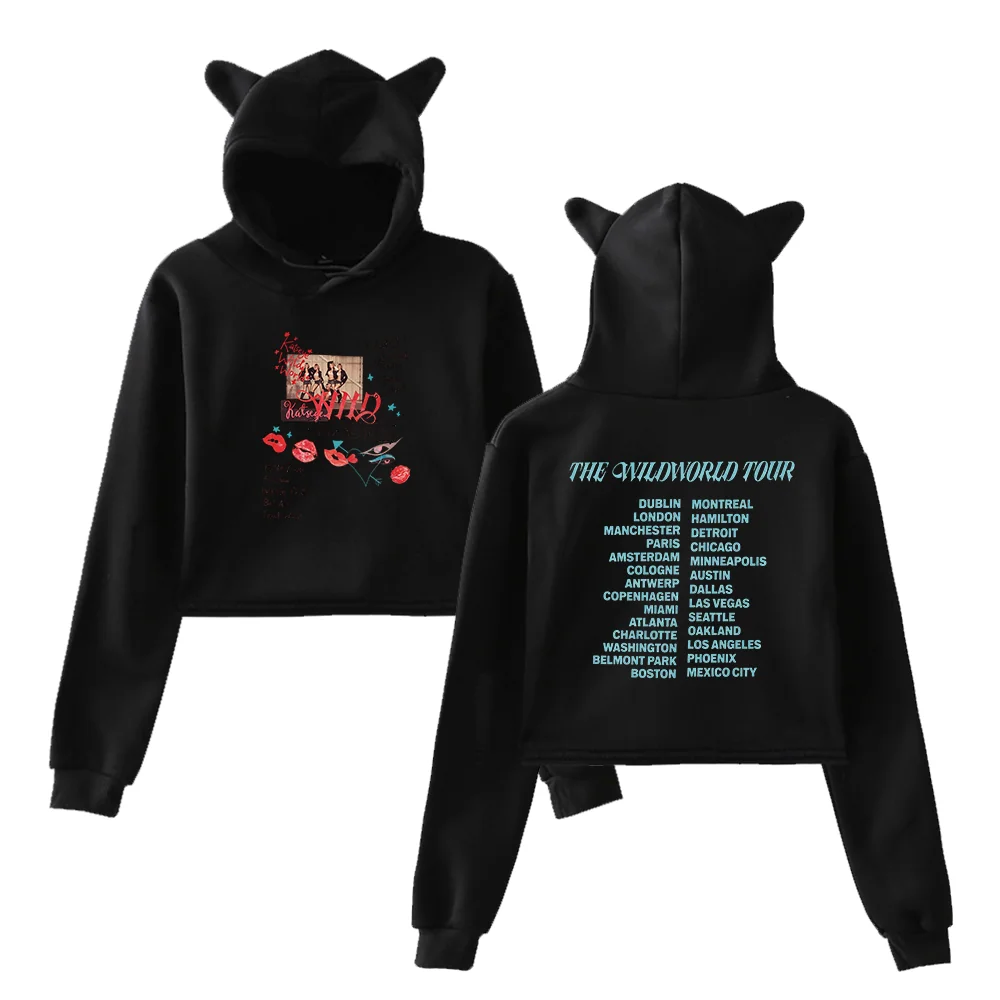 KATSEYE Wildworld Collage Cropped Hoodie - Image 2