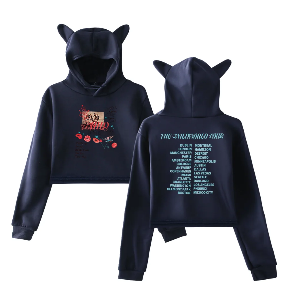 KATSEYE Wildworld Collage Cropped Hoodie